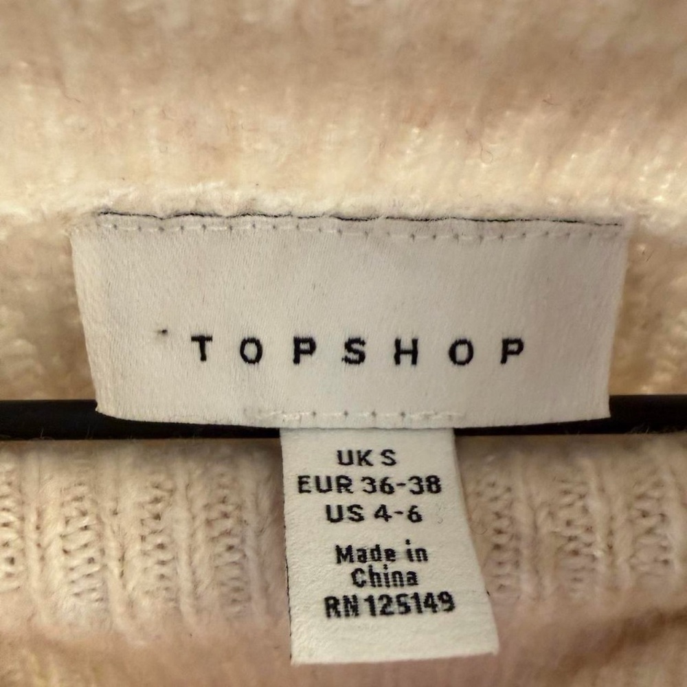 Topshop Cream Knit Sweater Dress 4-6 - Picture 7 of 8